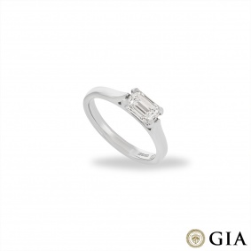 Platinum Emerald Cut Diamond Ring 0.73ct E/VVS2